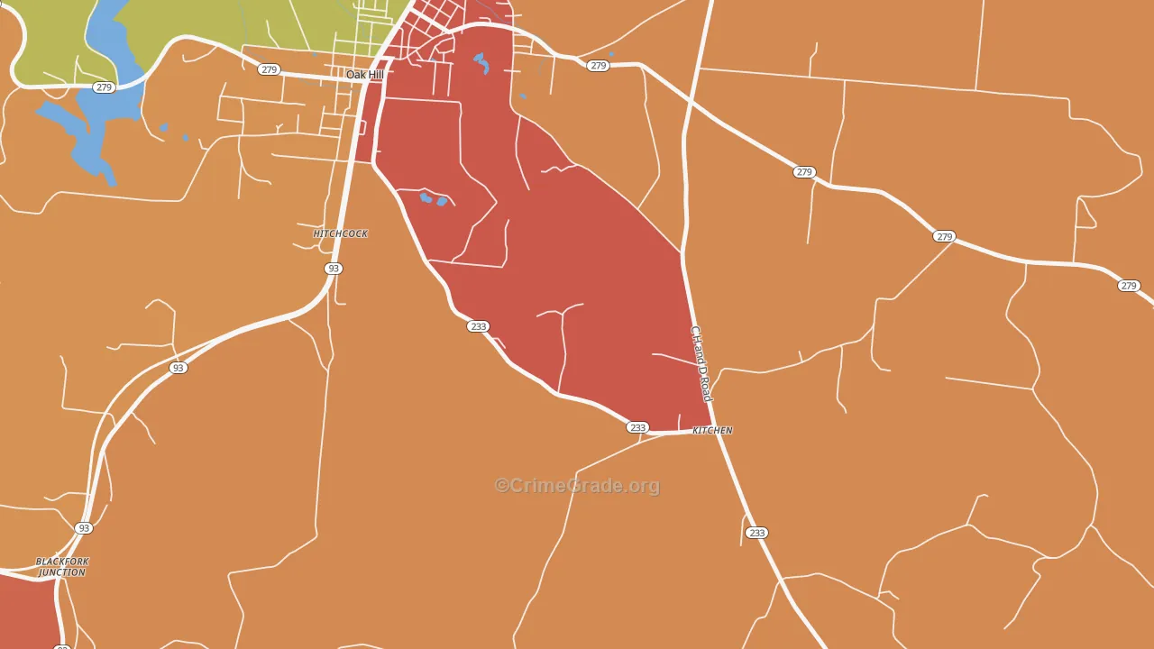 Kitchen, OH Map of Arson Rates