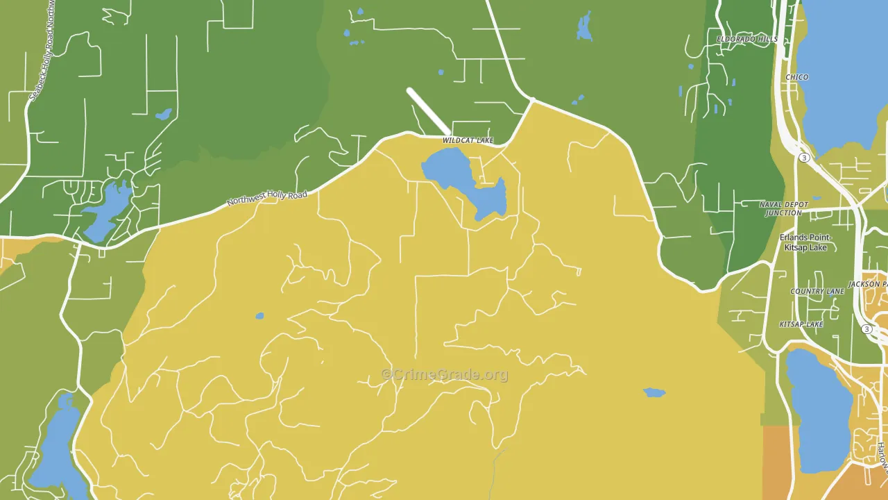 Kitsap Lake, WA Map of Arson Rates
