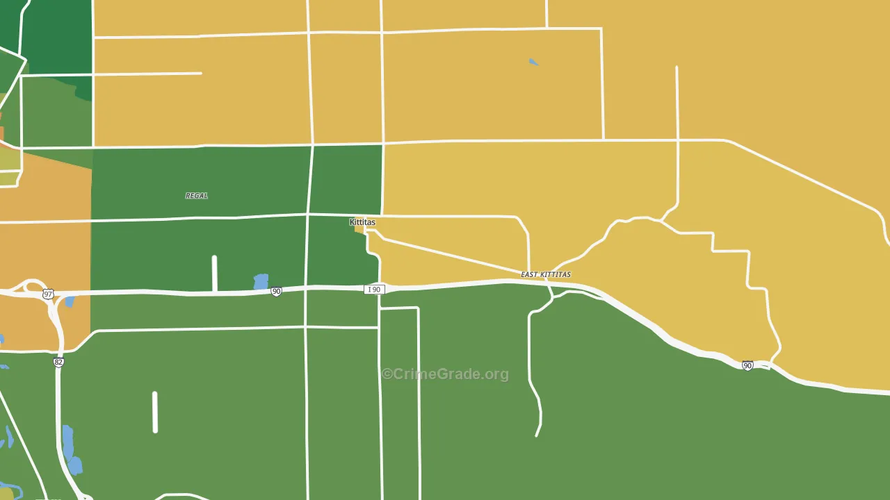 Kittitas, WA Map of Arson Rates