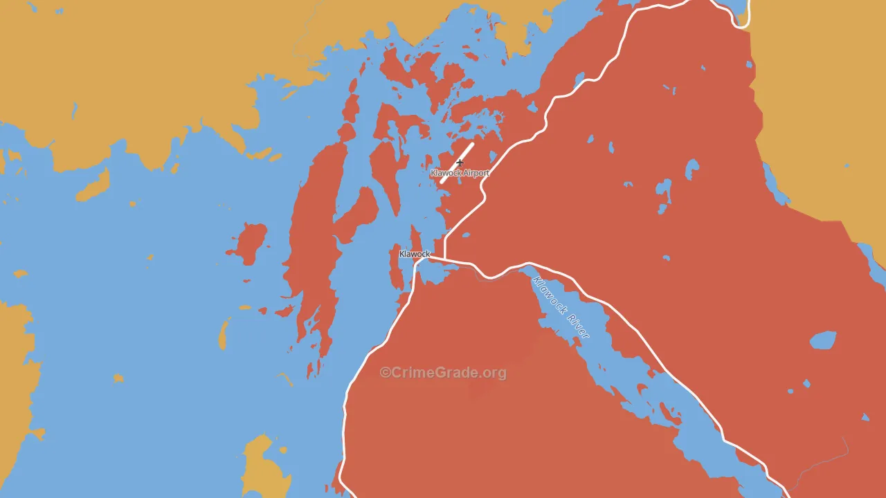Klawock, AK Map of Arson Rates
