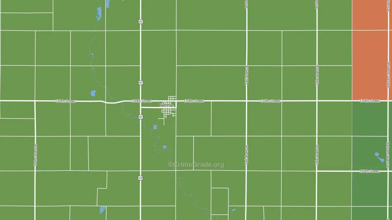 Klemme, IA Map of Arson Rates