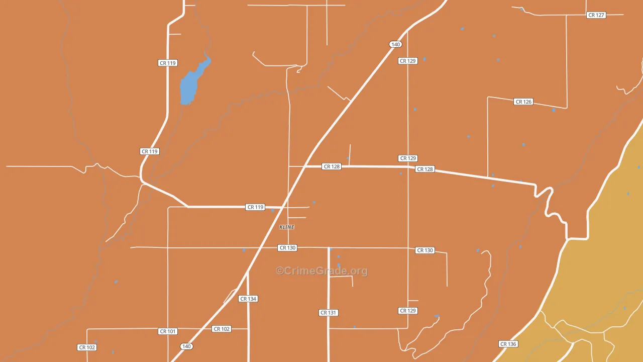 Kline, CO Map of Arson Rates