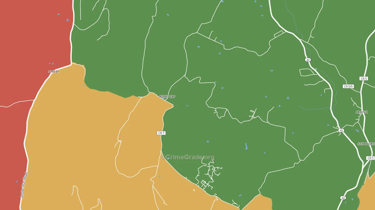 Kline Gap, WV Map of Arson Rates