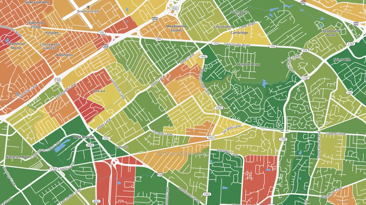 Klondike, Louisville, KY Map of Arson Rates