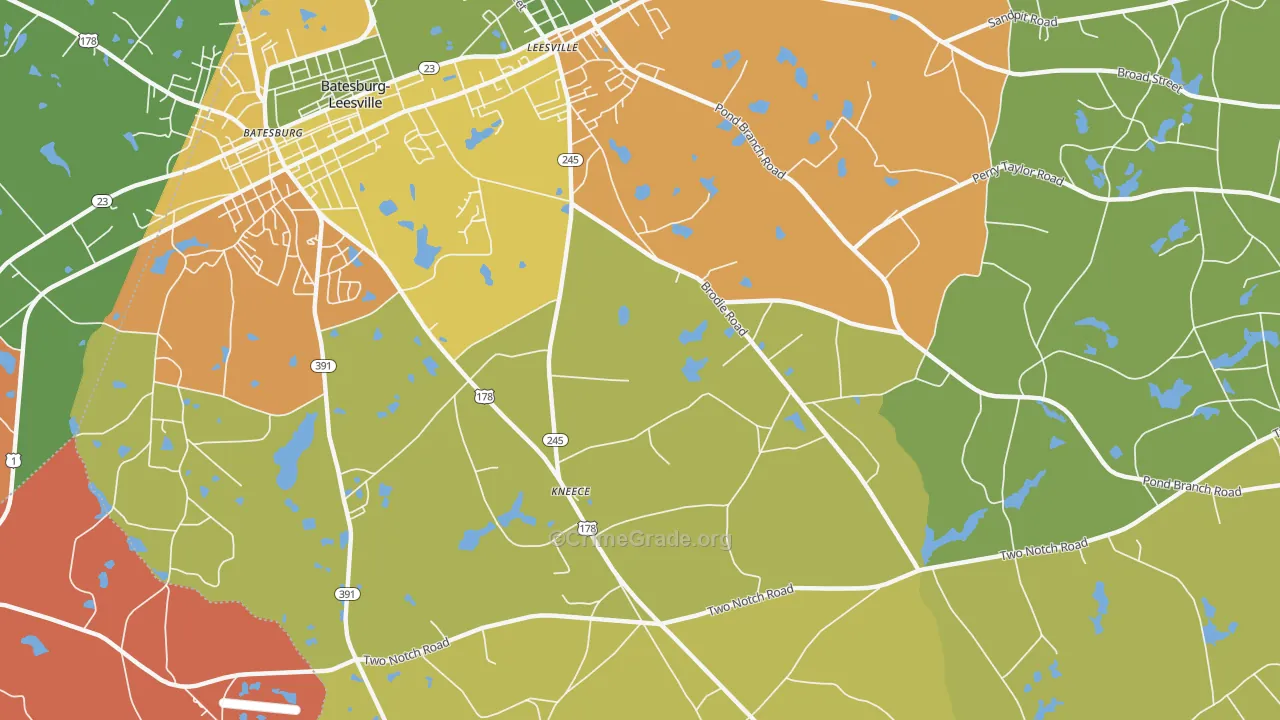 Kneece, SC Map of Arson Rates