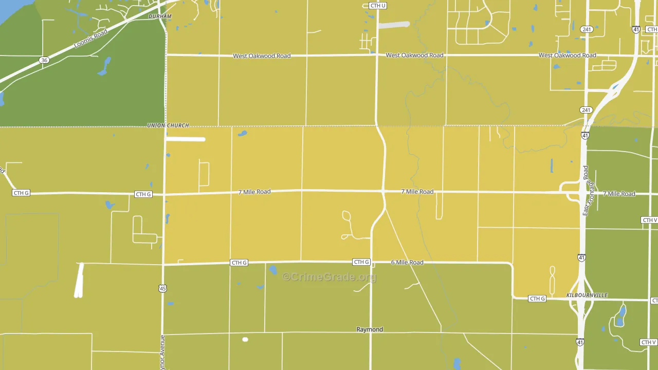 Kneeland, WI Map of Arson Rates