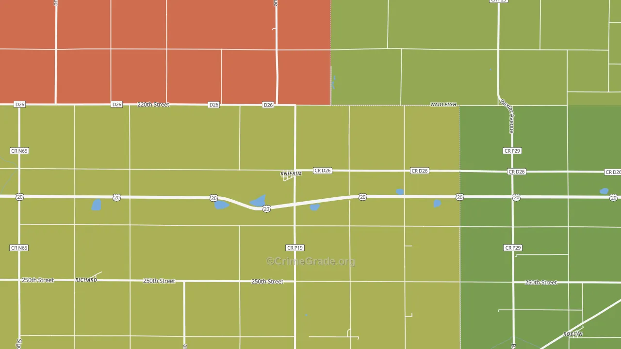Knierim, IA Map of Arson Rates