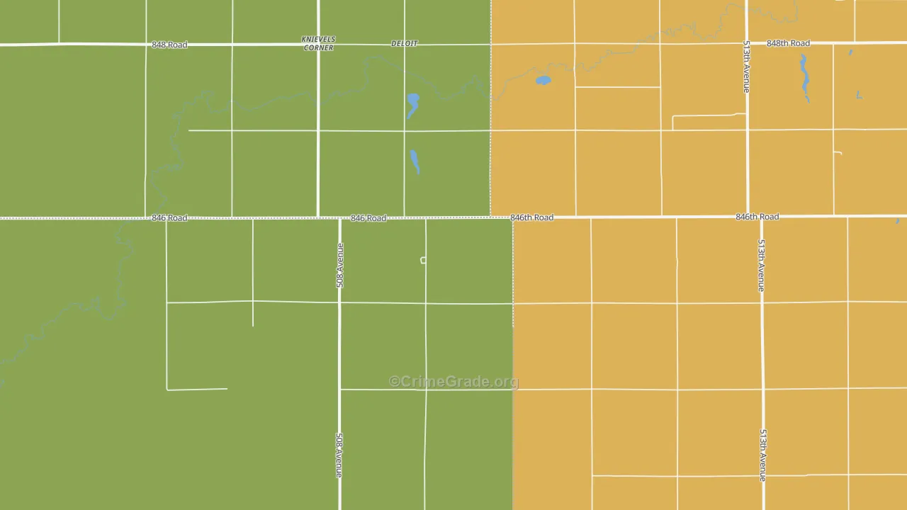 Knievels Corner, NE Map of Arson Rates