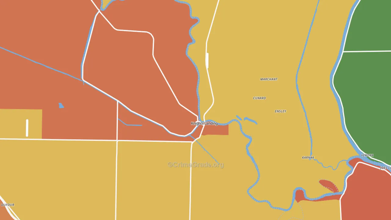 Knights Landing, CA Map of Arson Rates