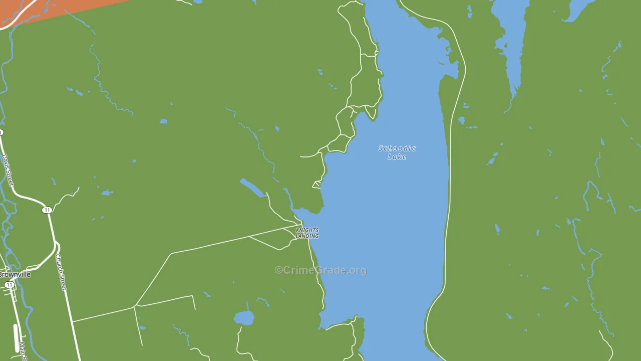 Knights Landing, ME Map of Arson Rates