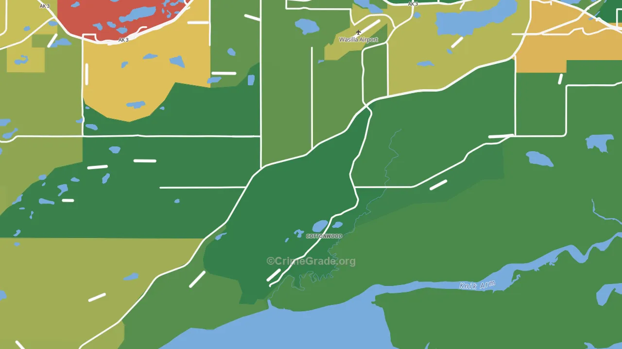 Knik-Fairview, AK Map of Arson Rates