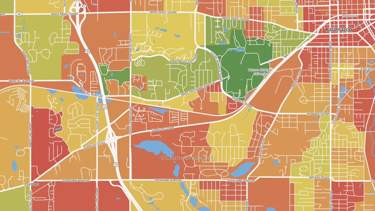 Knollwood, Kalamazoo, MI Map of Arson Rates