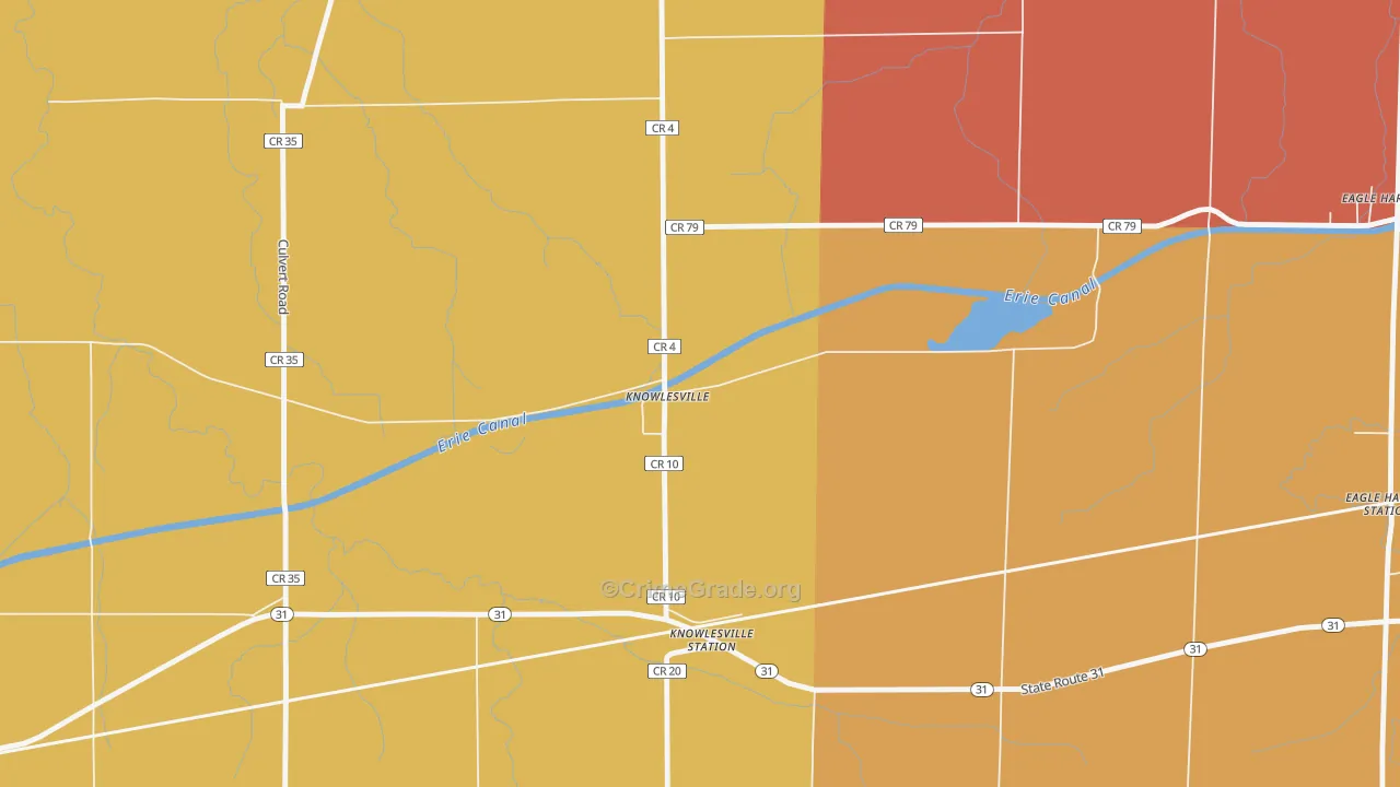 Knowlesville, NY Map of Arson Rates