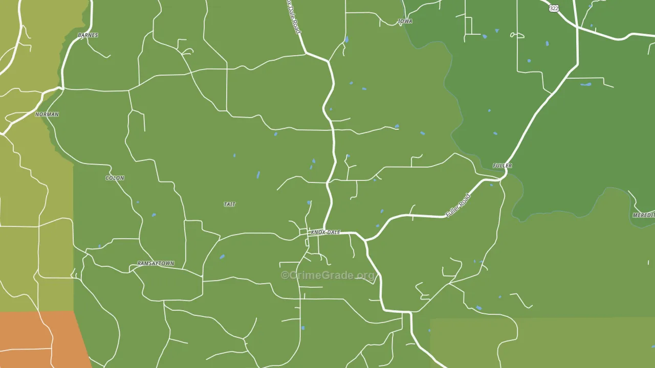 Knox Dale, PA Map of Arson Rates
