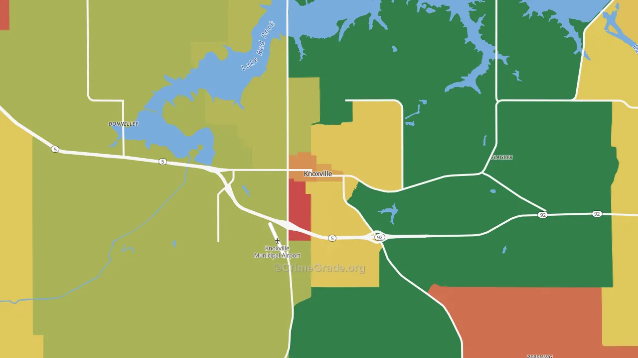 Knoxville, IA Map of Arson Rates