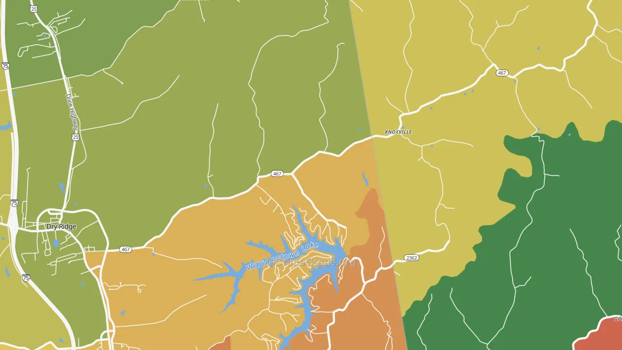 Knoxville, KY Map of Arson Rates