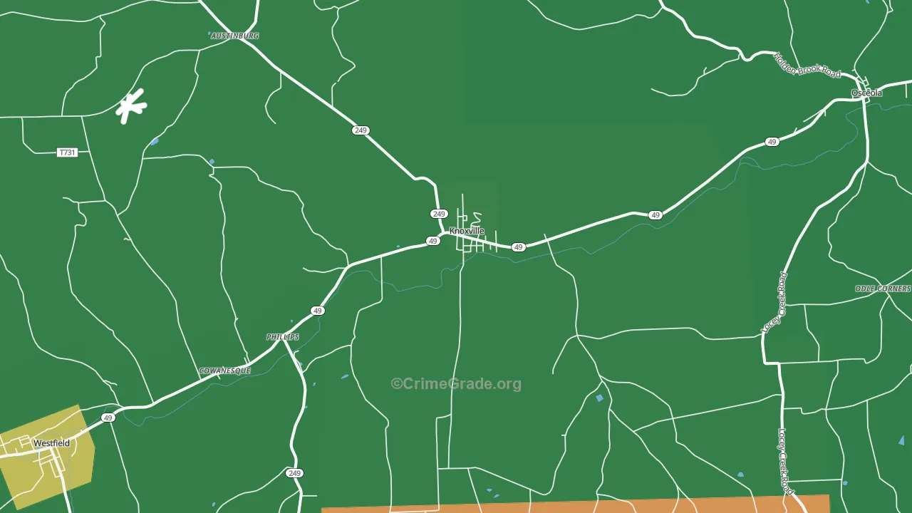 Knoxville, PA Map of Arson Rates