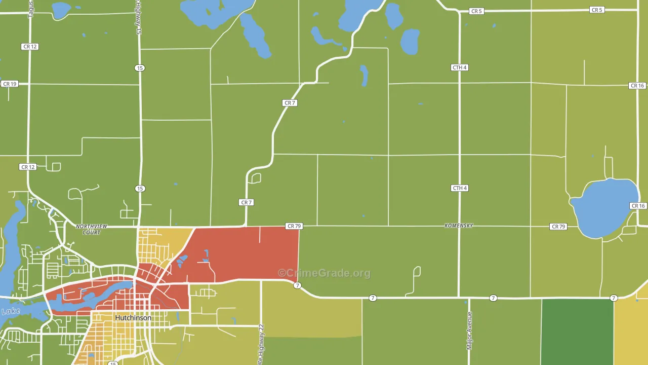 Komensky, MN Map of Arson Rates