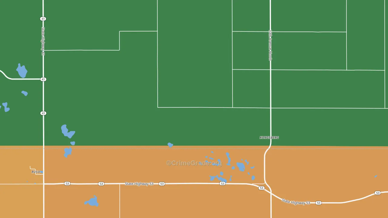 Kongsberg, ND Map of Arson Rates