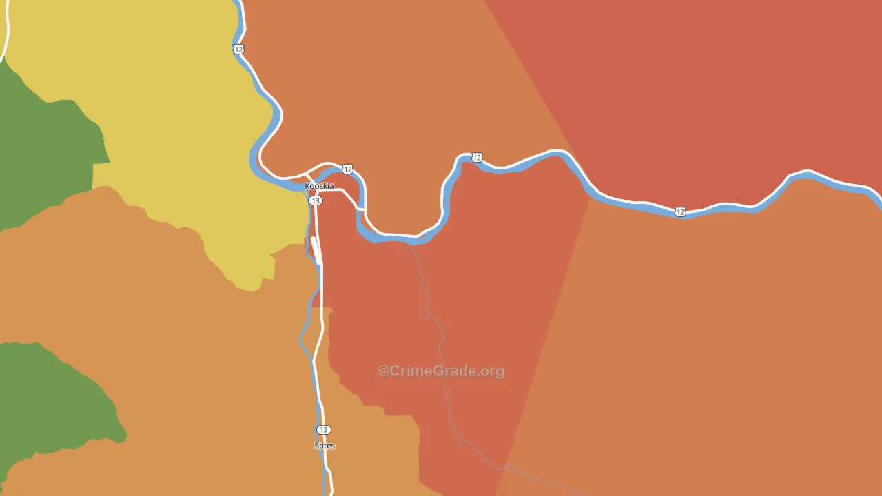 Kooskia, ID Map of Arson Rates
