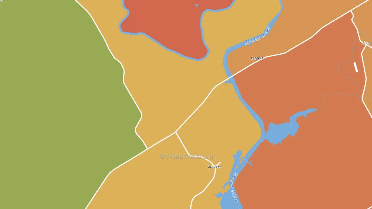 Kopperl, TX Map of Arson Rates