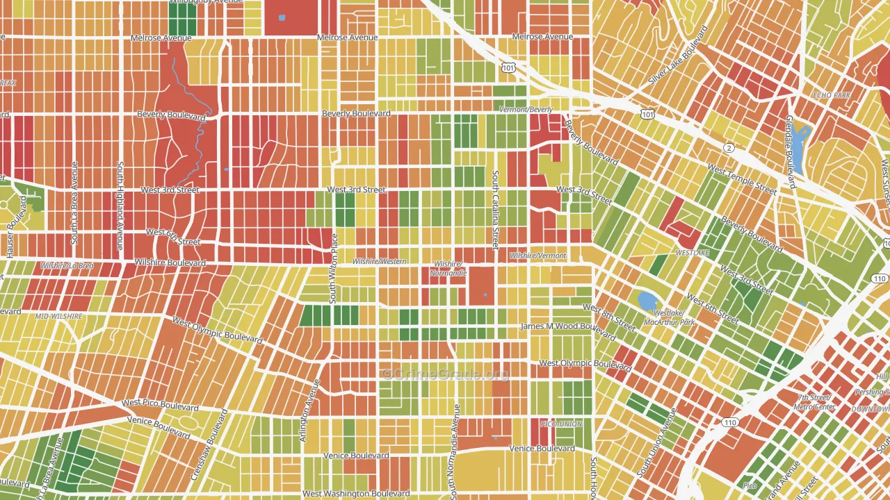 Koreatown, Los Angeles, CA Map of Arson Rates
