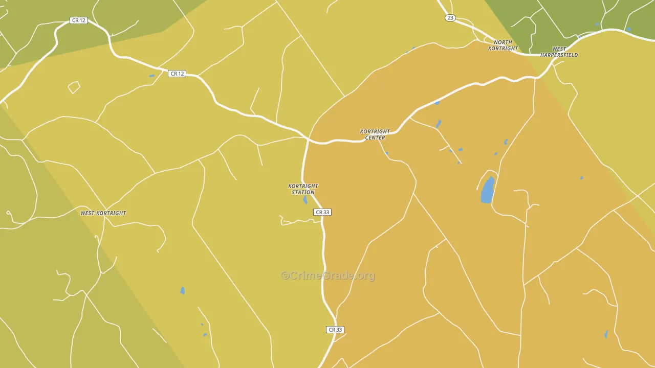 Kortright Center, NY Map of Arson Rates