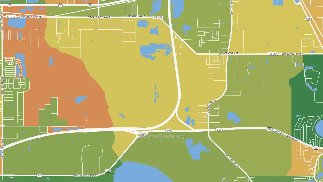 Kossuthville, FL Map of Arson Rates