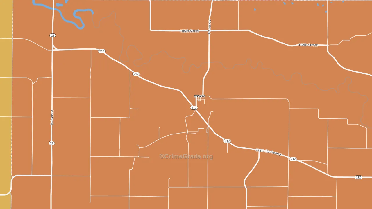 Koszta, IA Map of Arson Rates