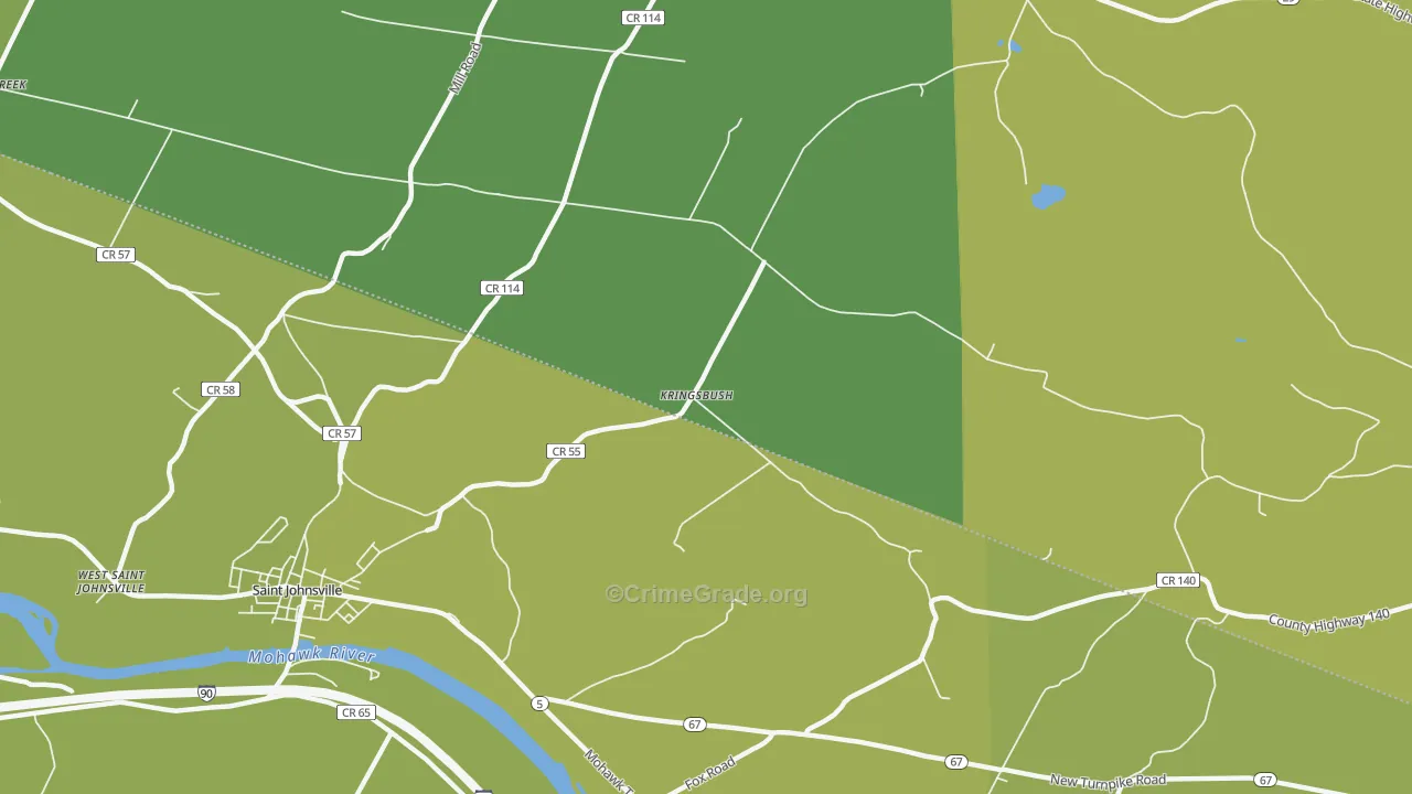 Kringsbush, NY Map of Arson Rates