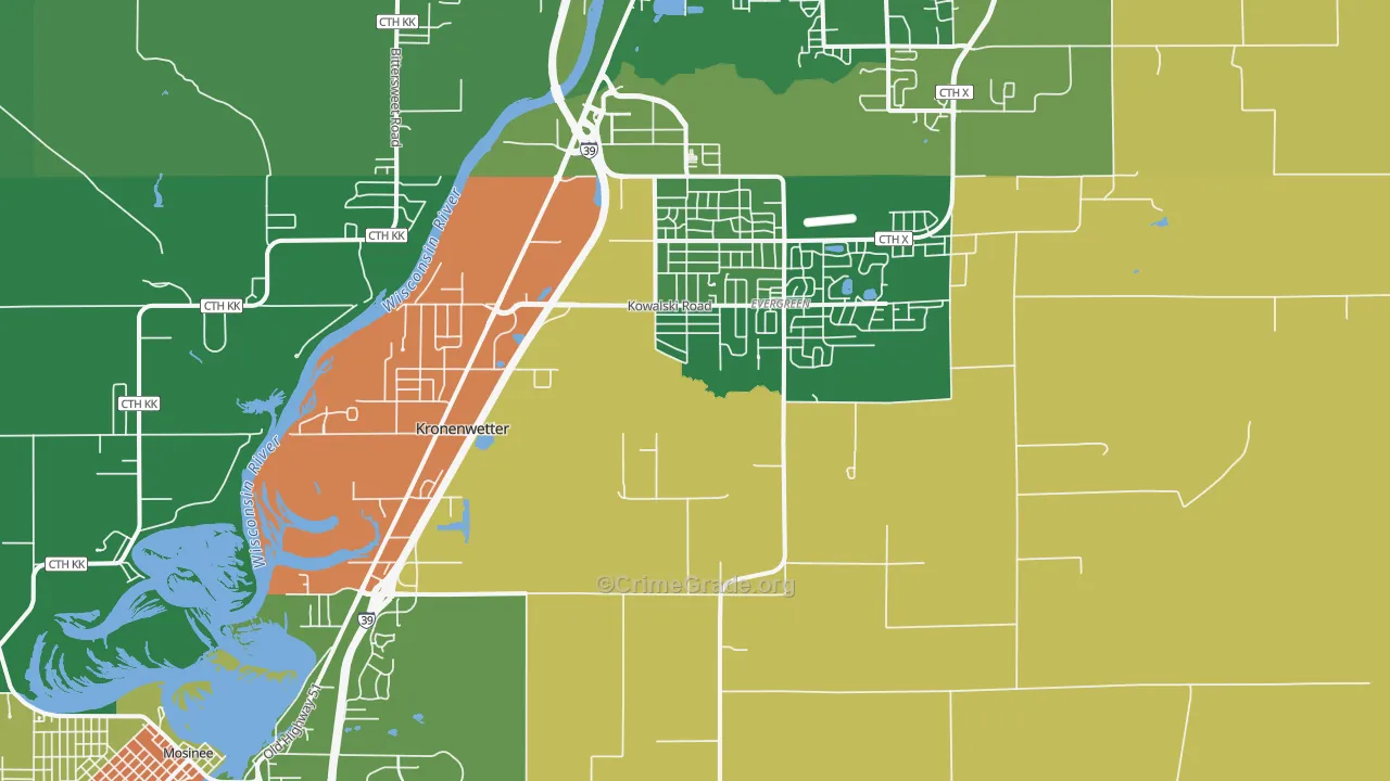 Kronenwetter, WI Map of Arson Rates