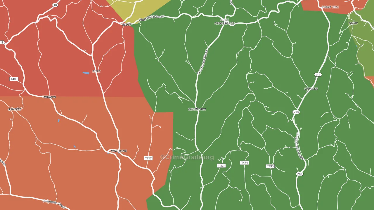 Kuhntown, PA Map of Arson Rates