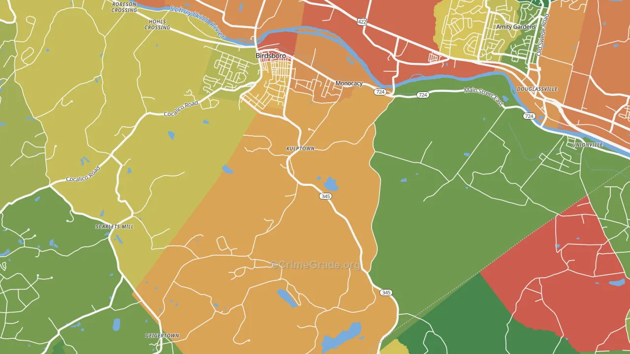 Kulptown, PA Map of Arson Rates