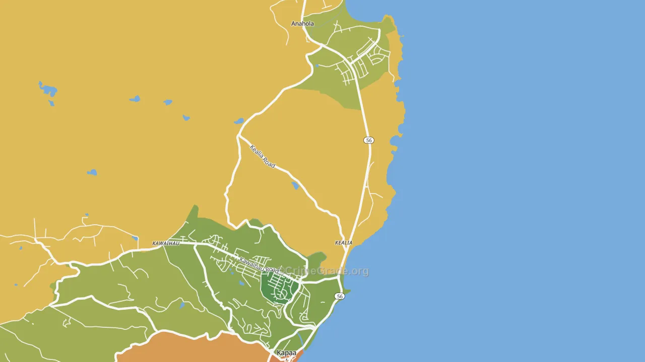Kumukumu, HI Map of Arson Rates