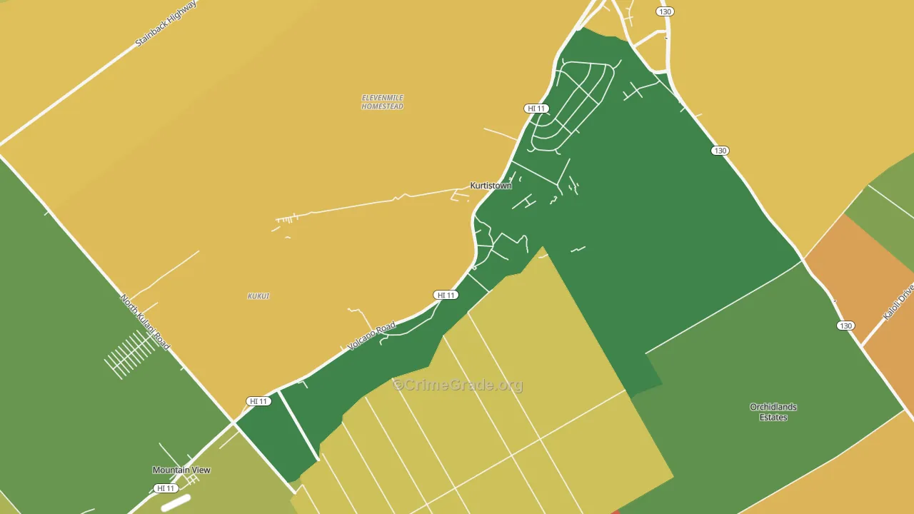 Kurtistown, HI Map of Arson Rates