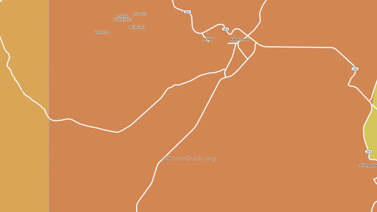 Kykotsmovi Village, AZ Map of Arson Rates