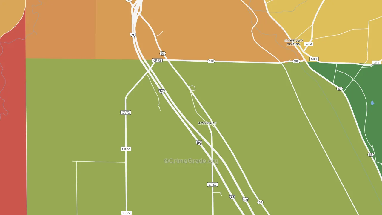Kysorville, NY Map of Arson Rates