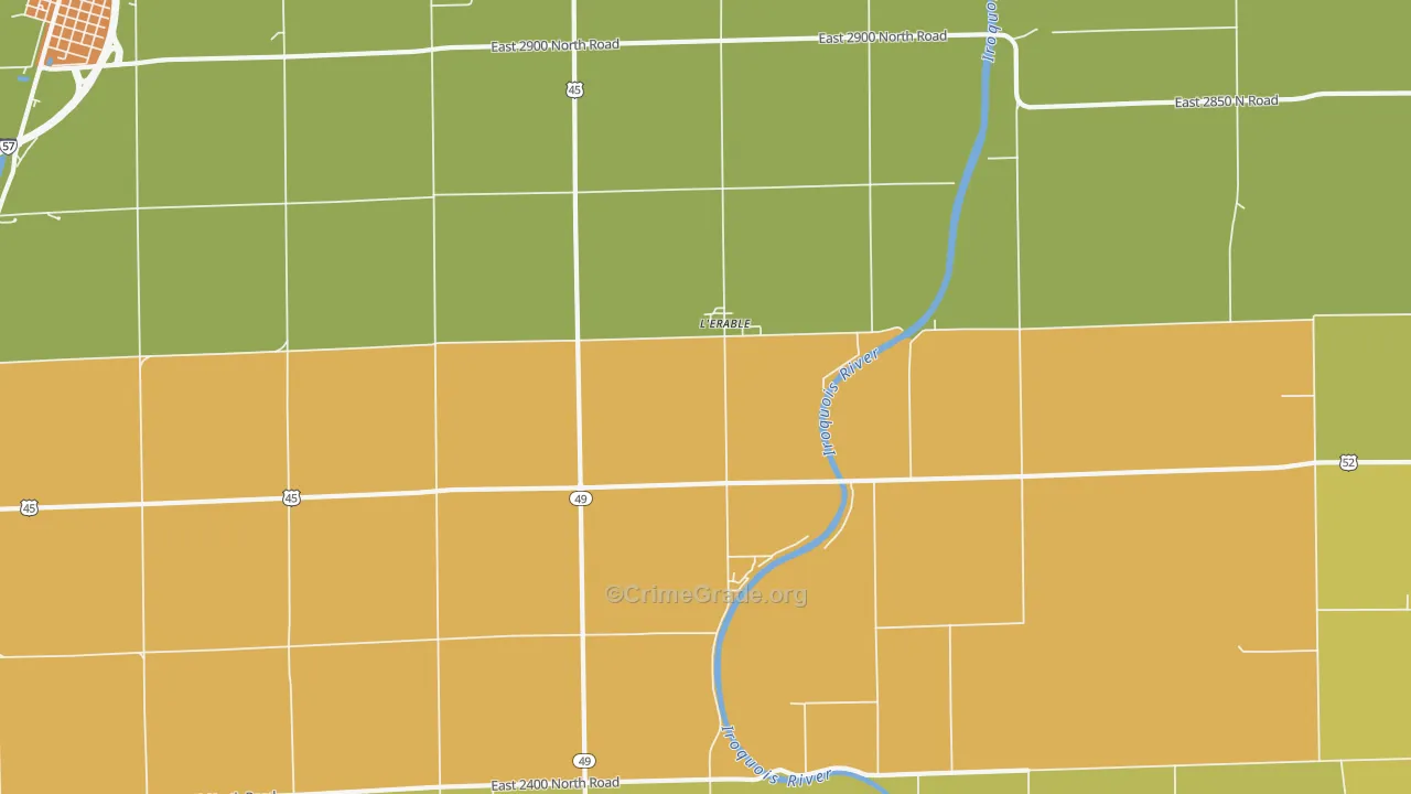 L'Erable, IL Map of Arson Rates