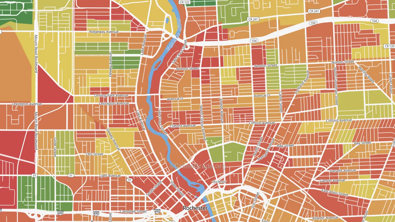 La Avenida, Rochester, NY Map of Arson Rates