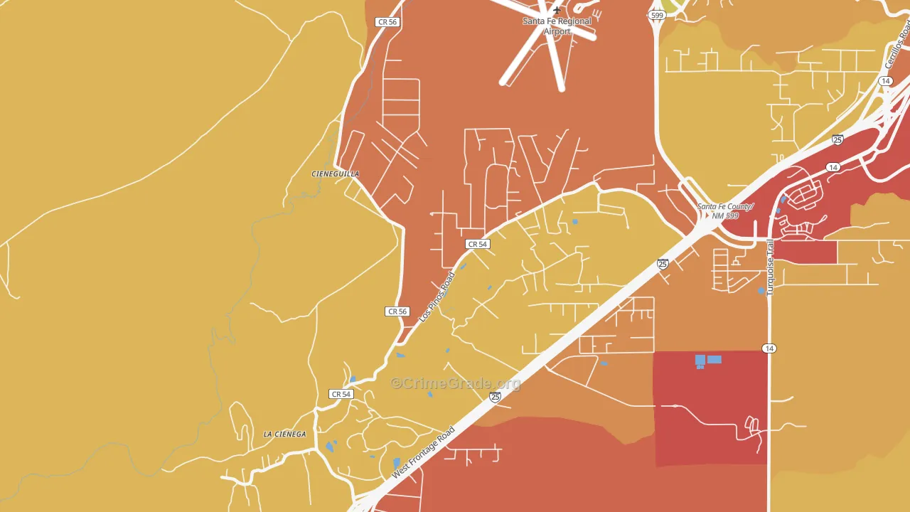 La Cienega, NM Map of Arson Rates
