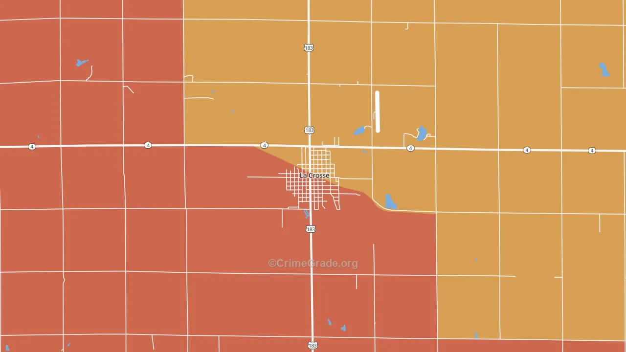 La Crosse, KS Map of Arson Rates