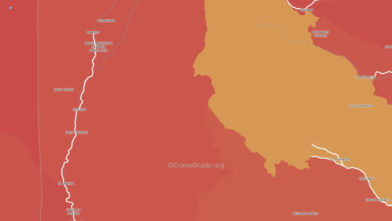 La Cueva, NM Map of Arson Rates
