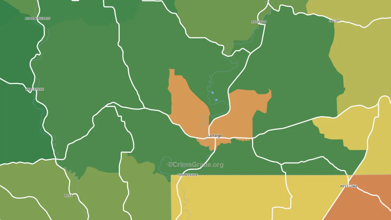 La Farge, WI Map of Arson Rates