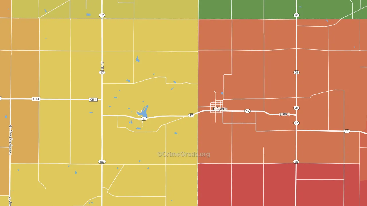 La Fayette, IL Map of Arson Rates