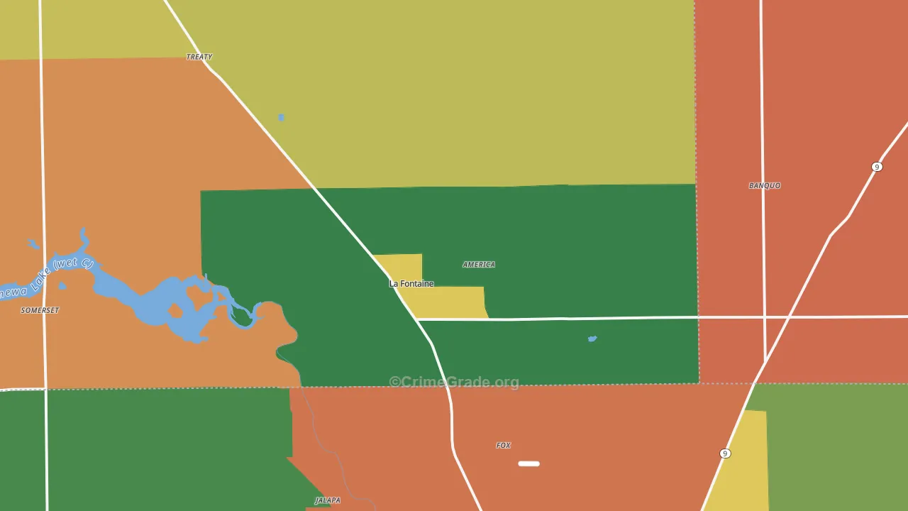 La Fontaine, IN Map of Arson Rates