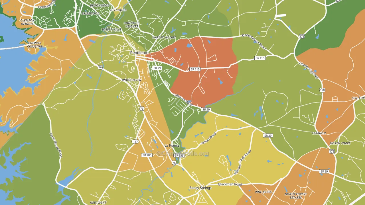 La France, SC Map of Arson Rates