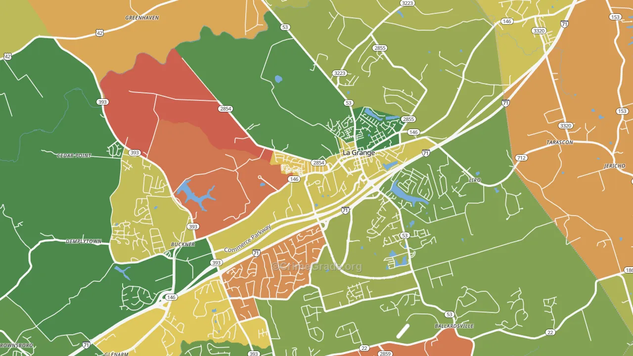 La Grange, KY Map of Arson Rates