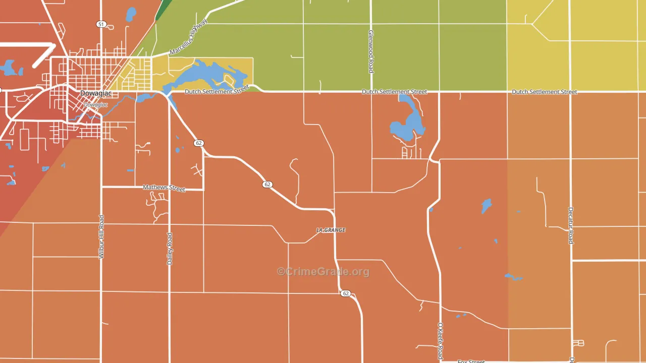 La Grange, MI Map of Arson Rates