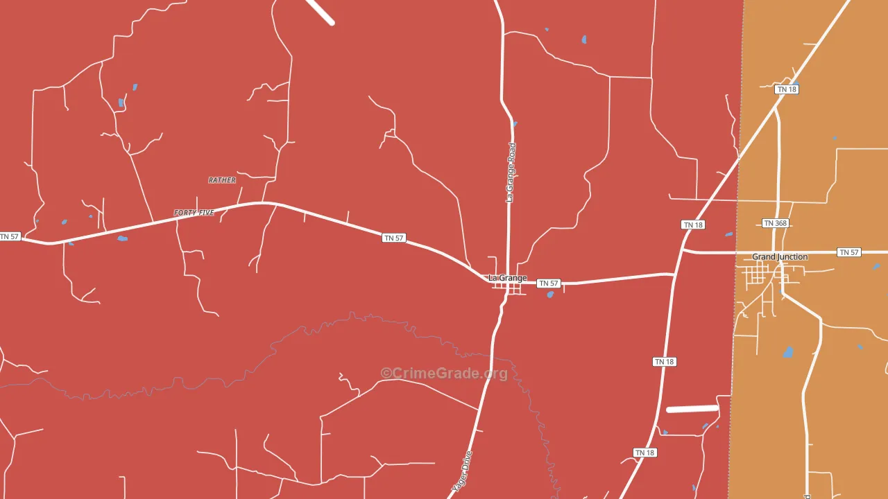La Grange, TN Map of Arson Rates