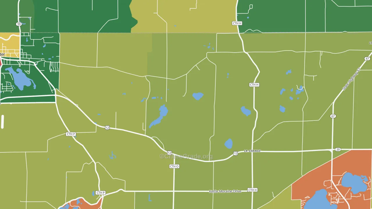 La Grange, WI Map of Arson Rates